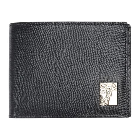 versace collection leather bifold card case